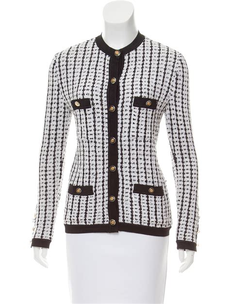 chanel cardigan blue and white|Chanel inspired cardigans for women.